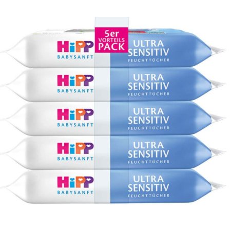 HiPP Babysanft Moisturizing Wipes Ultra Sensitive 48 Wipes - Pack of 5