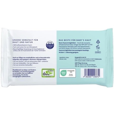 Hipp Babysanft Soft & Pure Baby Wipes Mini Pack of 10