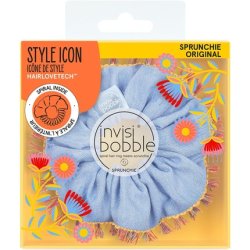 Invisibobble Sprunchie Hola Lola Scrunchie Denim Girls Women Fabric Hair Scrunchie Limited Collection Flores Bloom