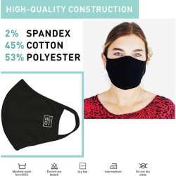 Black NEQI Face Mask Reusable 3x Unisex Face Mask with 3 Layer Protection Lightweight and Comfortable Face Covering S