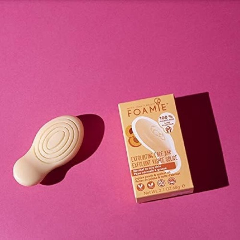 Exfoliating Face Bar Jojoba Wax and Apricot Oil Plastic Free Vegan Made in the UK Soap Free No Sulphates or Parabens