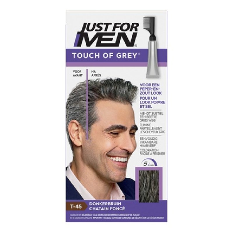 Just For Men Touch Of Grey T45 Dark Brown Hair Color