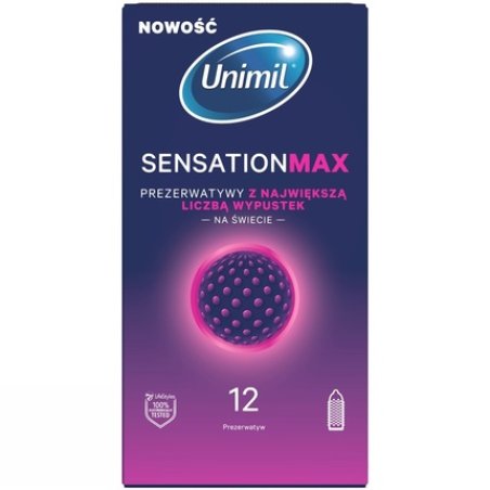 Unimil Sensation Max Condoms With The Highest Number Of Nubs - 12 Pieces