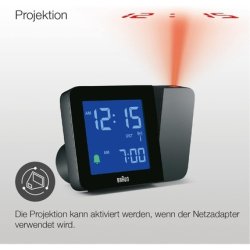 Braun Digital Radio Controlled Projection Alarm Clock for Central European Time