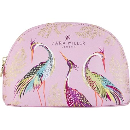 Sara Miller Beauty Haveli Garden Small Pink Cosmetic Wash Hand Bag Toiletries & Beauty Essentials Vegan Leather Printed
