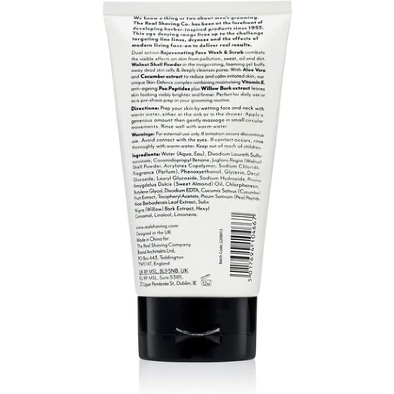 The Real Shaving Company Rejuvenating Face Wash and Scrub 180g