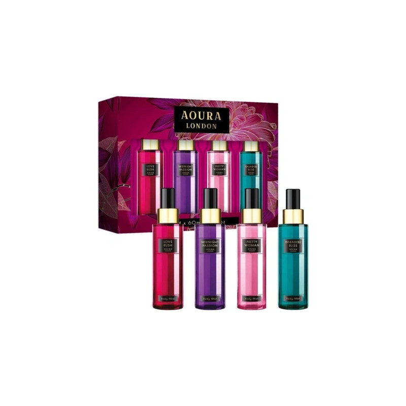 Raphael Cosmetic Aoura Body Mist Set 4 X 60 Milliliters