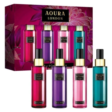 Raphael Cosmetic Aoura Body Mist Set 4 X 60 Milliliters