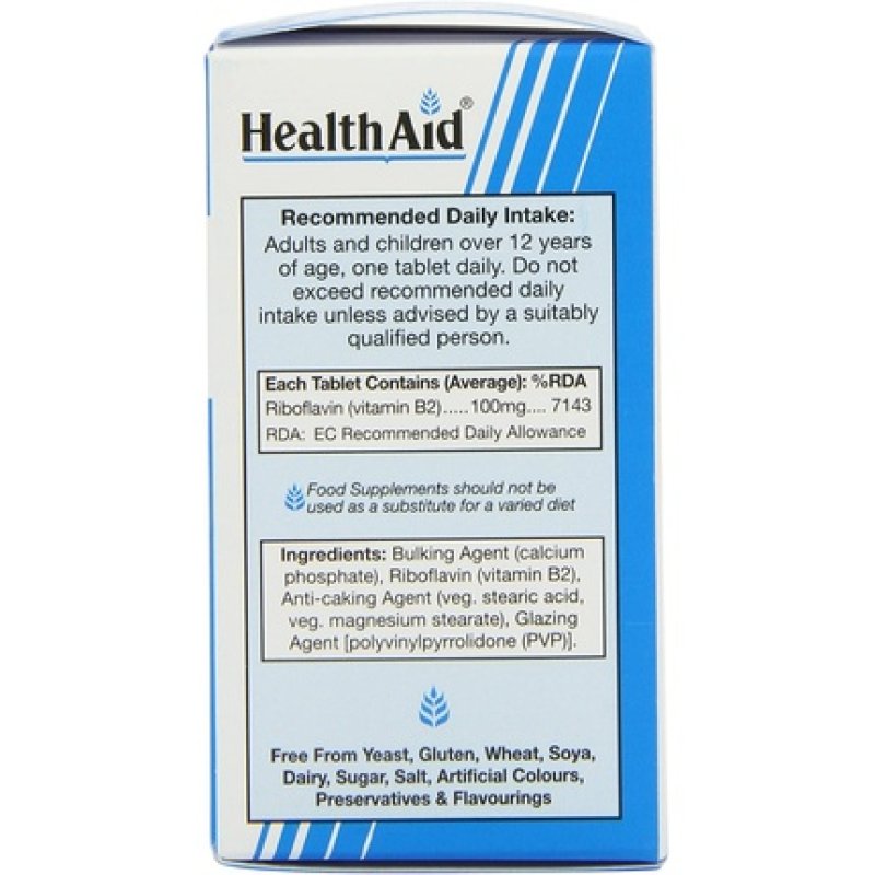 Vitamin B2 Riboflavin 100mg S/R 60 Tablets H