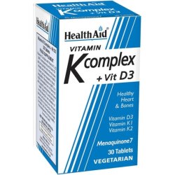 HealthAid Vitamin K Complex Plus VIT D3 New Menaquinone MK7 30 Tablets