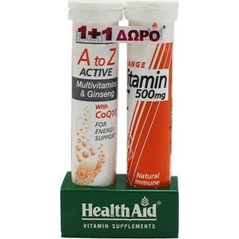 Health Aid Promo A To Z Active With Q10 Tutti Frutti - 20 Effervescent Tablets With Vitamin C 1000mg
