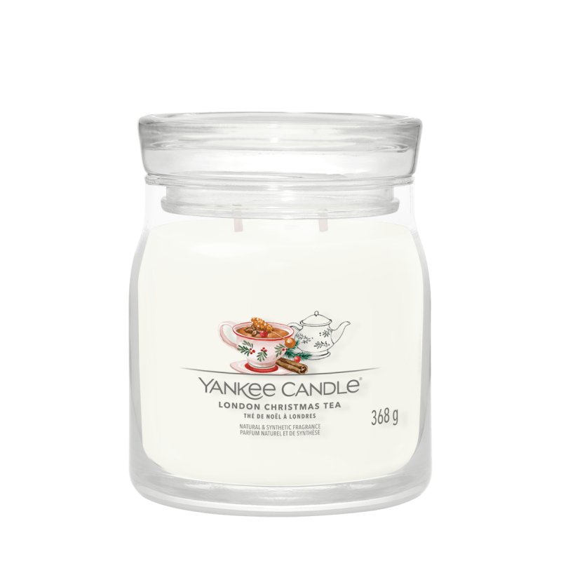 Yankee Candle London Christmas Tea bougie en cire Rond Blanc 1 pièce(s)