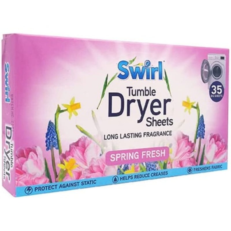 Tumble Dryer Sheets Spring Fresh Scent - 35 Sheets Per Pack