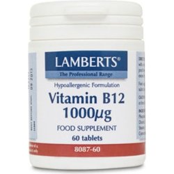 Lamberts B12 1000g For Elderly Vegetarians And For Individuals With Digestive Disorders - 60 Tablets