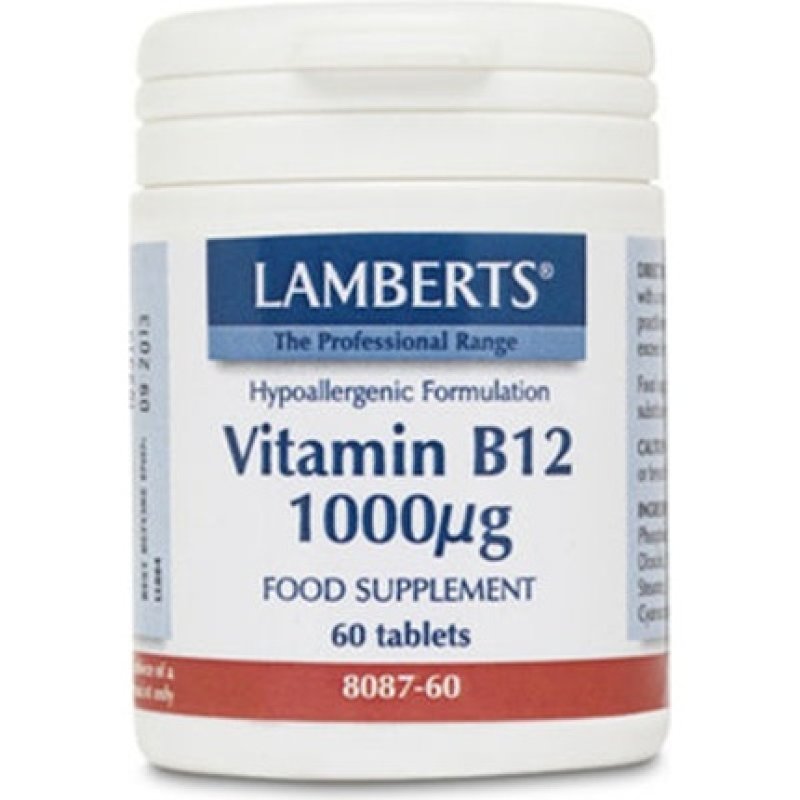 Lamberts B12 1000g For Elderly Vegetarians And For Individuals With Digestive Disorders - 60 Tablets