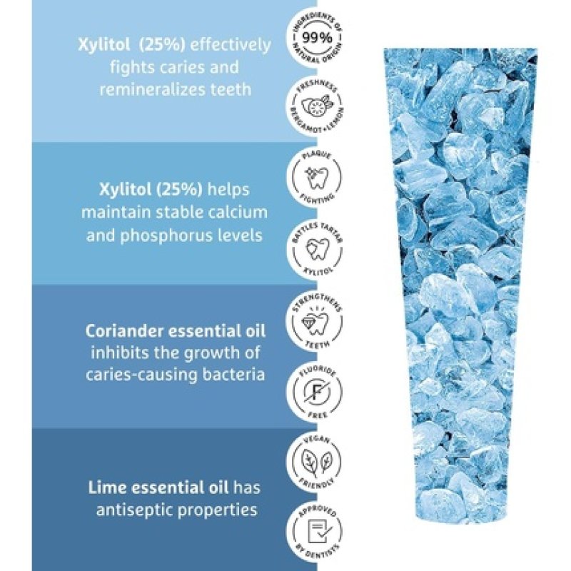 Ecodenta Caries Fighting Fluoride-Free Toothpaste with Xylitol and Lime Essential