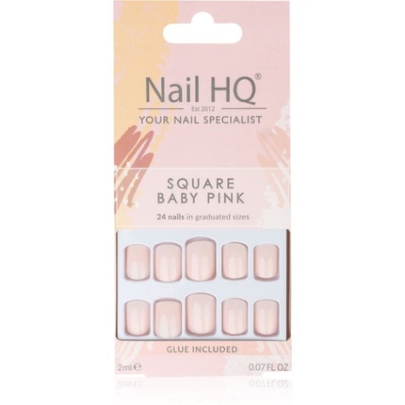 Nail HQ Square False Nails - Baby Pink, 24 pcs