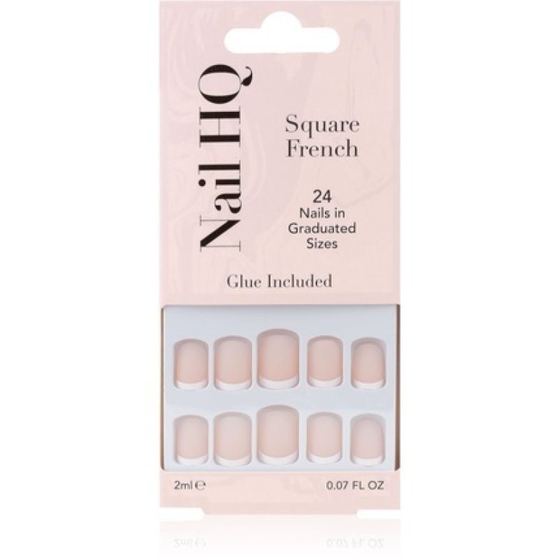 Nail HQ Square French False Nails - 24 pcs