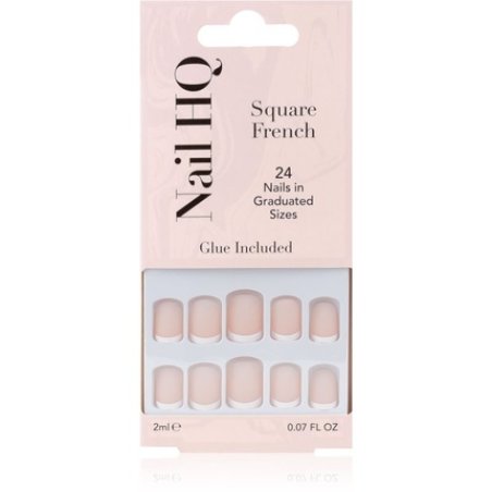 Nail HQ Square French False Nails - 24 pcs