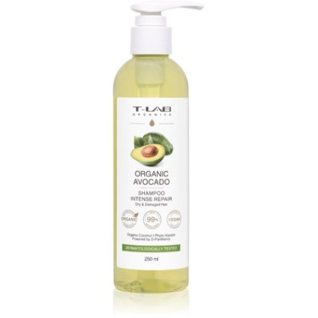 T-LAB Organics Organic Avocado Intense Repair Shampoo - Shampoo for damaged and fragile hair, ml
