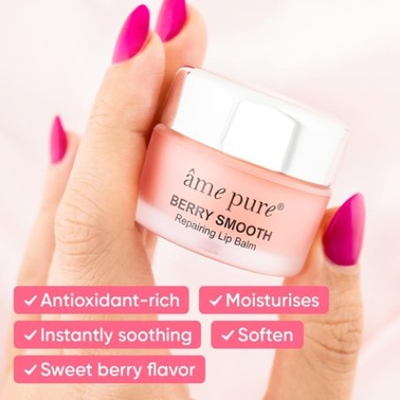 Ame Pure Berry Smooth Lip Balm for Dry Cracked Lips with Shea Butter and Vitamin E 15ml