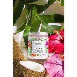 Flora & Curl Refresh Clay Wash Coconut Mint for Curly Natural Hair 260g