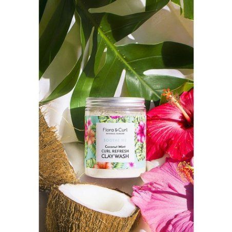 Flora & Curl Refresh Clay Wash Coconut Mint for Curly Natural Hair 260g