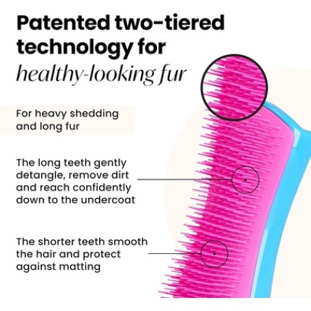 Tangle Teezer Large Pet Teezer De-Shedding Grooming Brush for Dry Hair or Bath