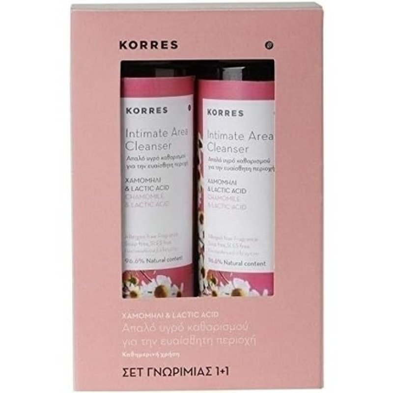 Korres Chamomile & Lactic Acid Intimate Area Cleanser 250ml - Pack of 2
