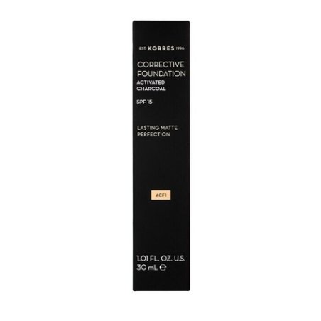 Korres Corrective Foundation Activated Charcoal SPF15 Lasting Matte