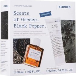 Korres Black Pepper Eau De Toilette 50ml and Black Pepper Aftershave Balm 125ml