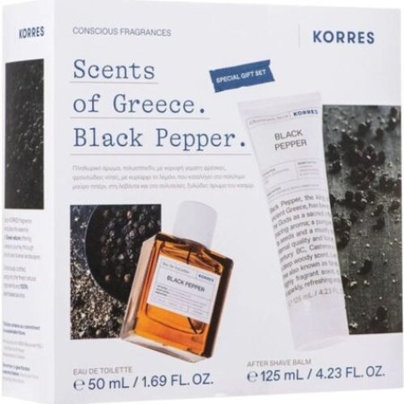 Korres Black Pepper Eau De Toilette 50ml and Black Pepper Aftershave Balm 125ml