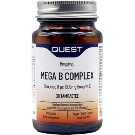 Quest Mega B Complex 50 Mg Plus Vitamin C 1000 Mg - 30 Tablets