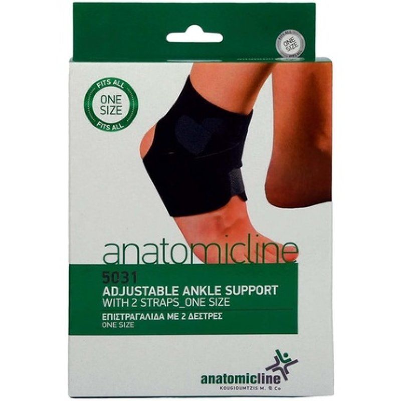 Anatomicline Ankle Support with 2 Straps Made of Neoprene Black