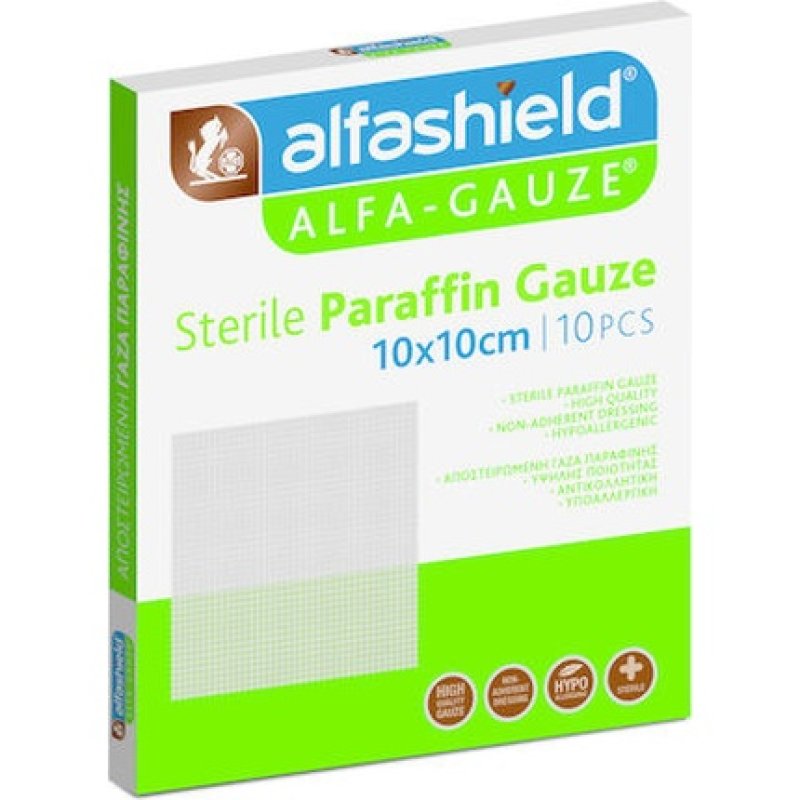 Karabinis Medical Alfashield Paraffin Sterile Gauzes 10x10cm - Pack Of 10