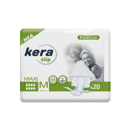 Kera Incontinence Slip Maxi Night Absorbent Nappies For Adults - Pack Of 20, Medium Size With Double Leak Protection