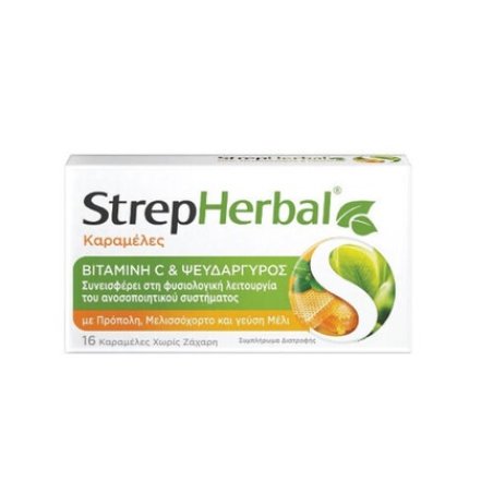 StrepHerbal Lozenges with Vitamin C and Zinc Honey Flavor