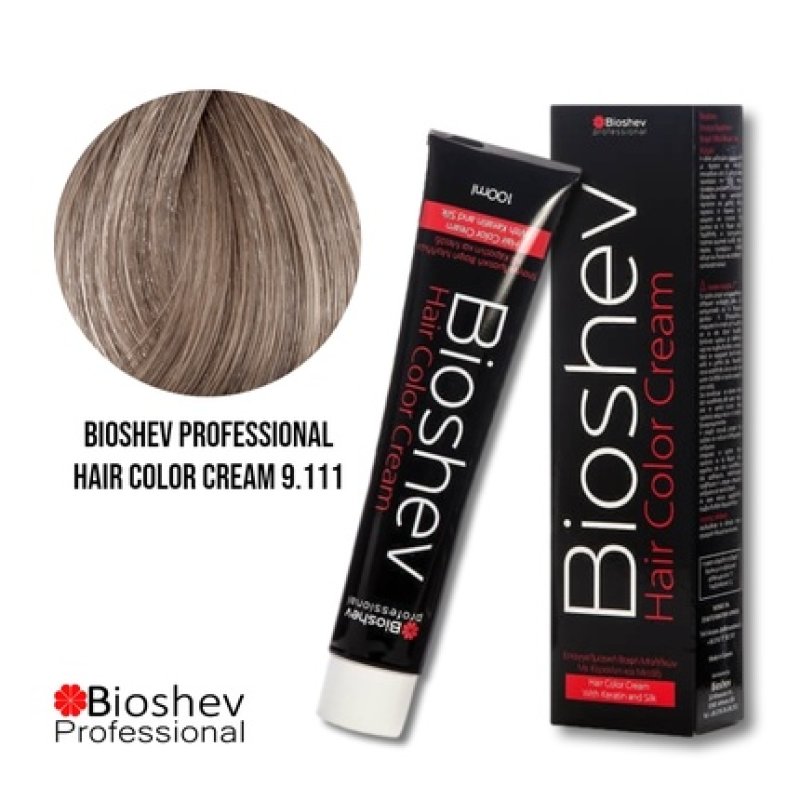 Bioshev Professional Hair Color Cream Bio-Lights - 100ml - Extra Light Blond Deep Ash
