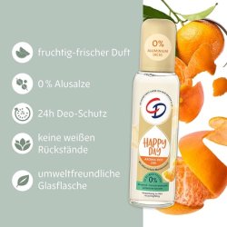 CD Aroma Deo Spray Happy Day 75ml - Aluminum-Free Deodorant with Essential Mandarin Oil and Lemongrass Extract for 24