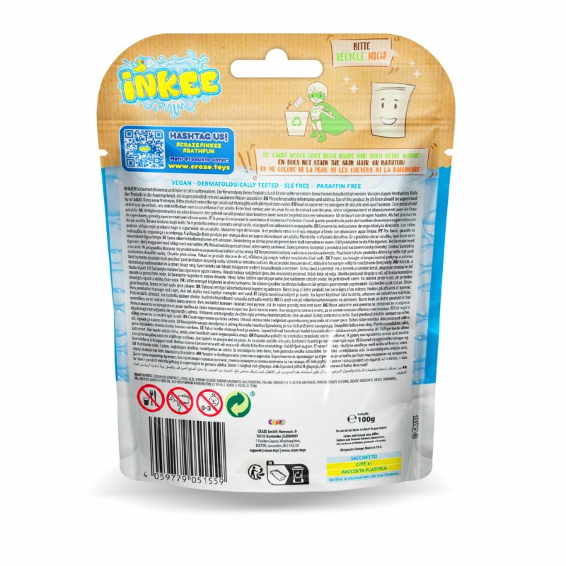 Inkee Bath Sprinkles Galupy Unicorn 100g Bath Salts for Children with 4 Color Layers