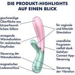 Satisfyer Bluetooth Rabbit Hot Lover Connect App 20cm Waterproof IPX7
