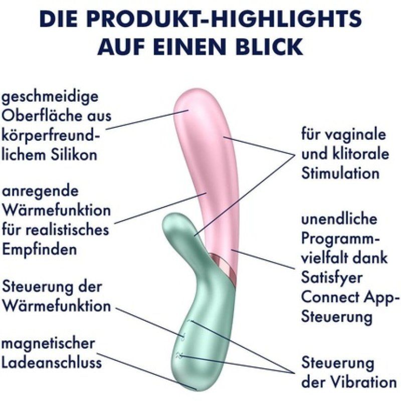 Satisfyer Bluetooth Rabbit Hot Lover Connect App 20cm Waterproof IPX7