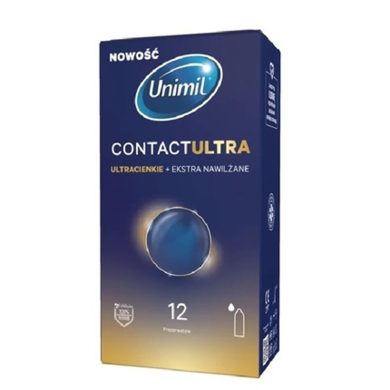 Unimil Contact Ultra Ultra-Thin Moisturizing Condoms - 12 Pieces