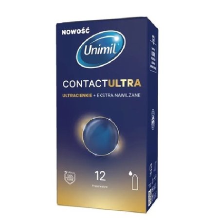 Unimil Contact Ultra Ultra-Thin Moisturizing Condoms - 12 Pieces
