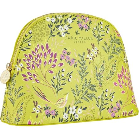 Sara Miller Beauty Haveli Garden Medium Green Cosmetic Wash Hand Bag Toiletries & Beauty Essentials Vegan Leather