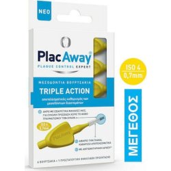 Placaway Triple Action Interdental Brushes 07mm In Yellow - 6 Pieces