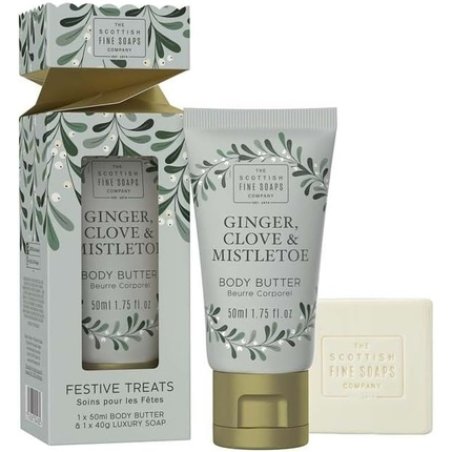 Scottish Fine Soaps Ginger, Clove & Mistletoe Festive Treats 50ml & 40g