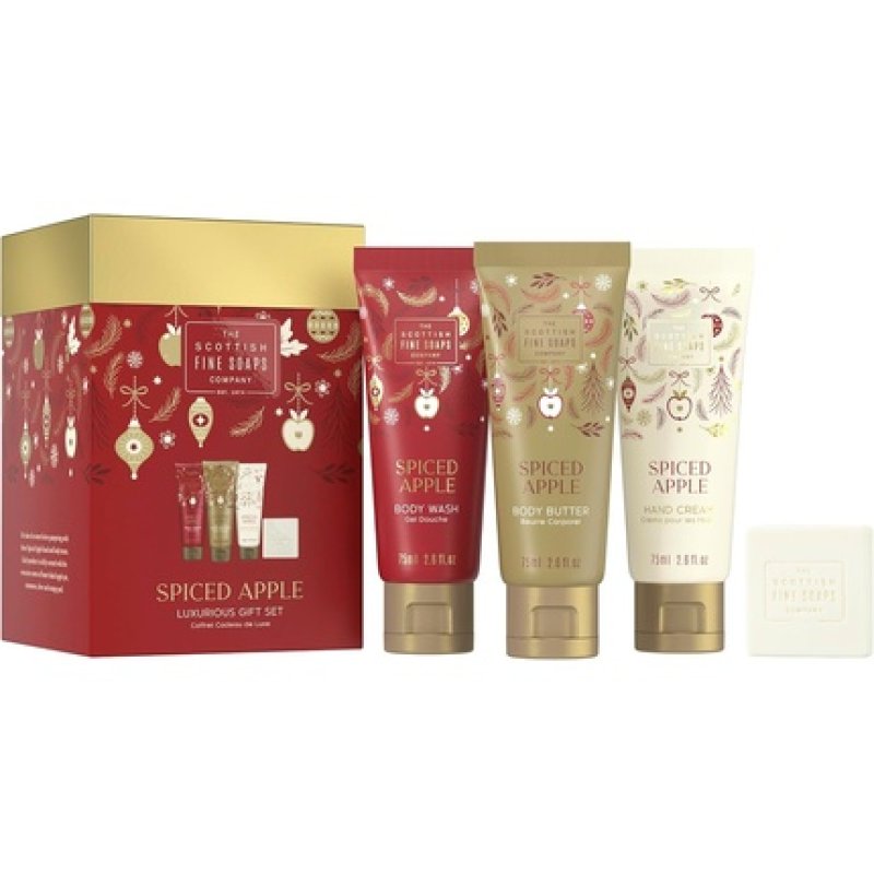 Scottish Fine Soaps Spiced Apple 2024 Luxury Gift Set - Body Wash and Body Butter