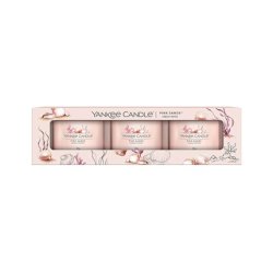 Yankee Candle Set Of Votive Candles In Pink Sands Glass - 3 X 37 Grams