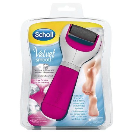 Scholl Velvet Smooth Pedi Electric Foot File Hard Skin Remover with Ultra Coarse Refill - Pink